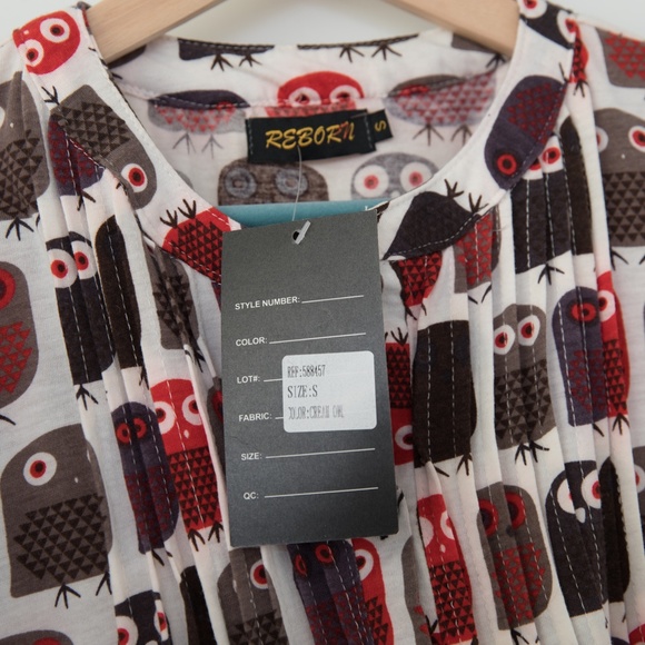 Reborn Owl Print Tunic Blouse - Picture 8 of 12